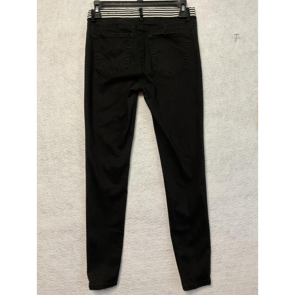 Almost Famous Jeans Womens 5 Mid Rise Skinny‎ Pants Stretch Striped Waistband - Picture 6 of 6